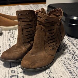 Brown Suede Ankle Boots